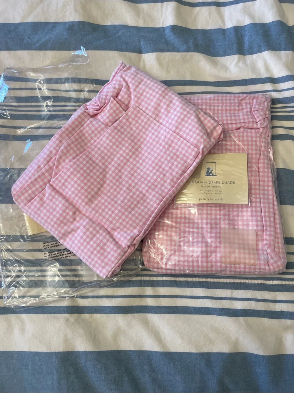 Gingham drape shades